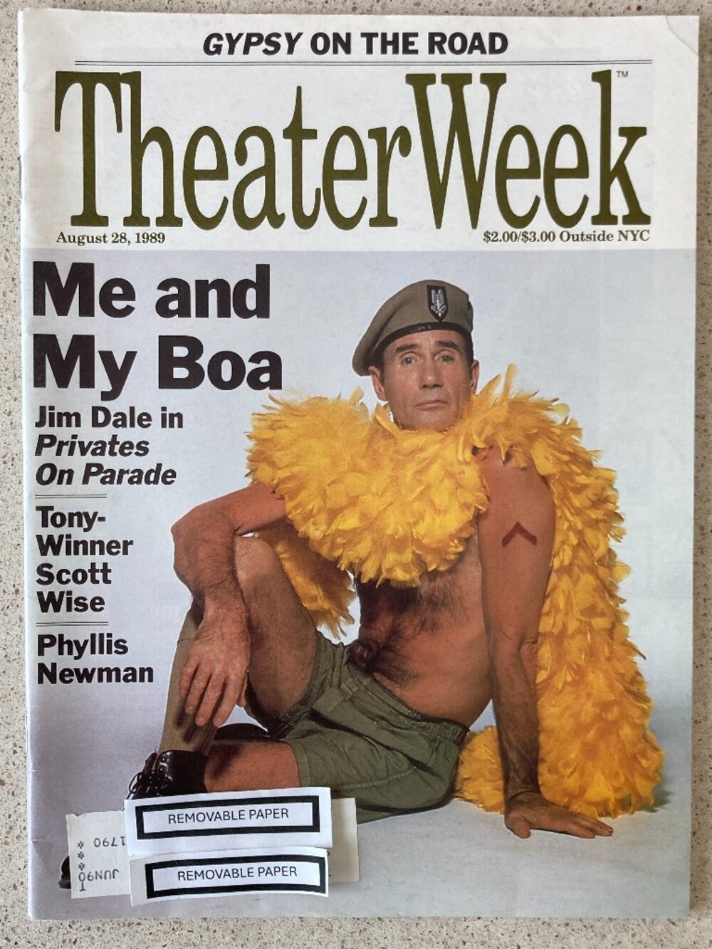 Jim Dale Privates On Parade Theater Week Magazine August 28 1989 Label Attached